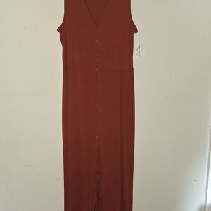 Old Navy Rust Button-Front Maxi Dress
